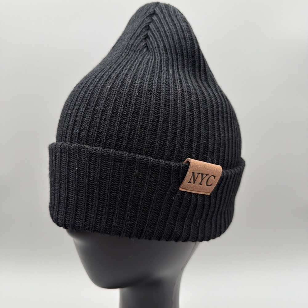 Black NYC beanie hat